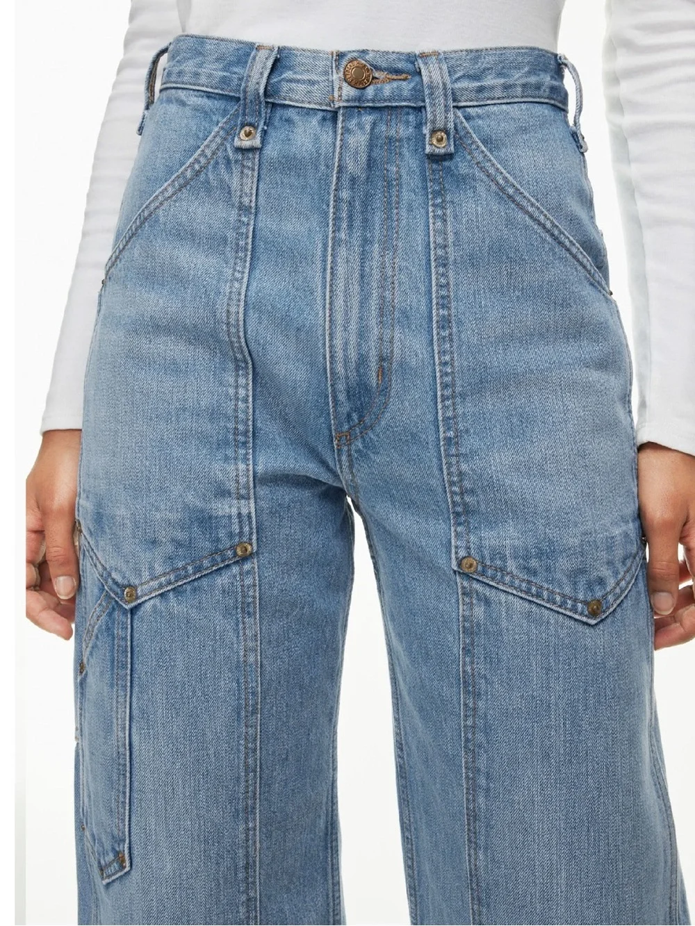 Re/Done Superhigh Workwear Carpenter Jean in Indigo Blue  - Size 27